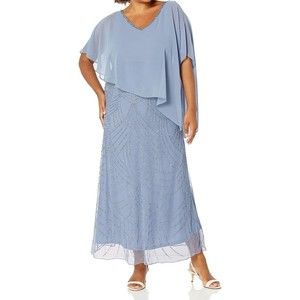 J Kara Women's Pop Over with Beaded Bottom, dusty  Blush/Silver, size  8